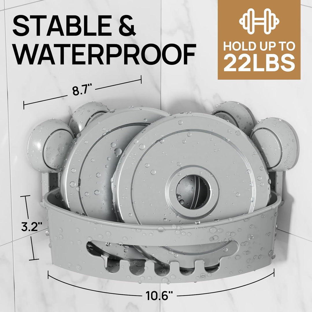 LEVERLOC Duschablage Saugnapf 2 Stück Badregal Duschkorb ohne Bohren Max Hold 10 KG Bad Duschablage