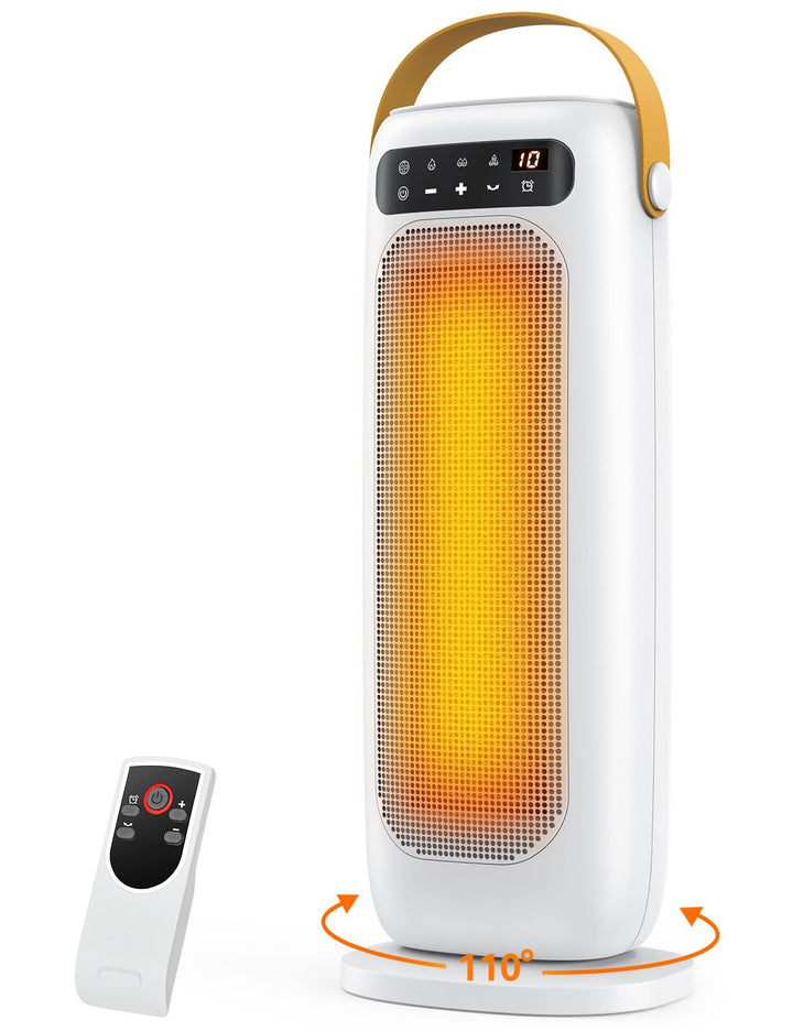 Heizlüfter Energiesparend, 35dB Leise & Kraftvoll 1500W PTC Keramik Heizlüfter mit Fernbedienung, 4
