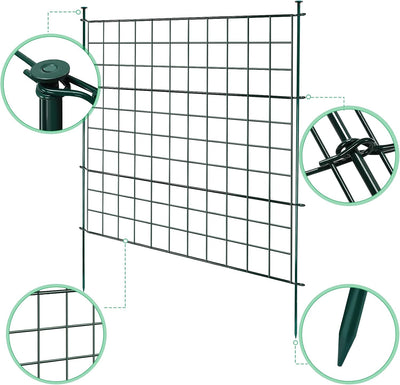 Randaco Teichzaun Gartenzaun 10tlg Set, Gartenzäune Dekorative mit 22 Zaunelemente-10 Zaunelemente u