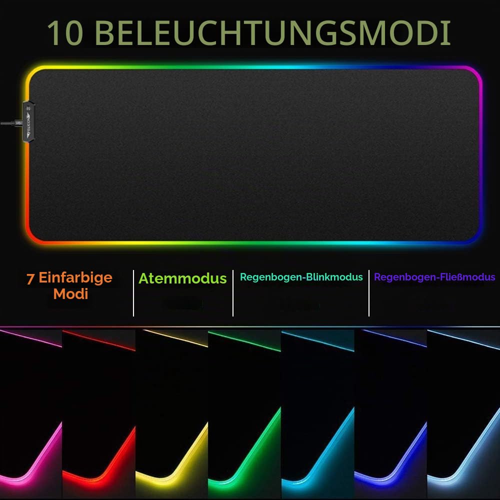 LexonElec Wireless 2.4G wiederaufladbare Tastatur Maus Set 3800mAh Grosse Kapazität Regenbogen-Gamer