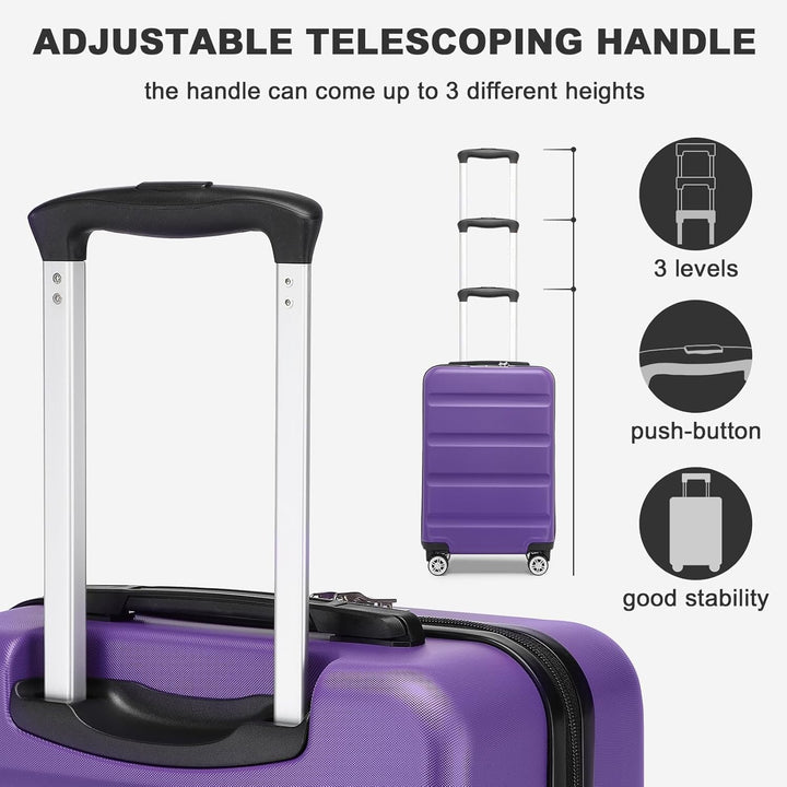 KONO Koffer Trolley Gross Erweiterbares Hartschalengepäck Leichte Koffer XL mit TSA-Schloss und 4 Do