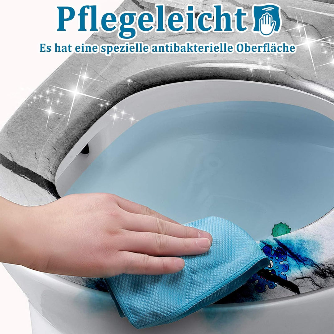 XMTECH WC Sitz Toilettendeckel Absenkautomatik mit Absenkautomatik/Softclose, Universal Grösse Toile