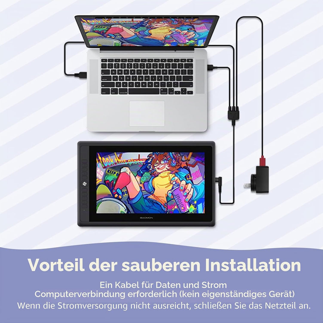 GAOMON PD156PRO 15,6 Zoll laminiertes Grafik-Display mit Full-HD-Display (1.920 x 1.080), Batterielo