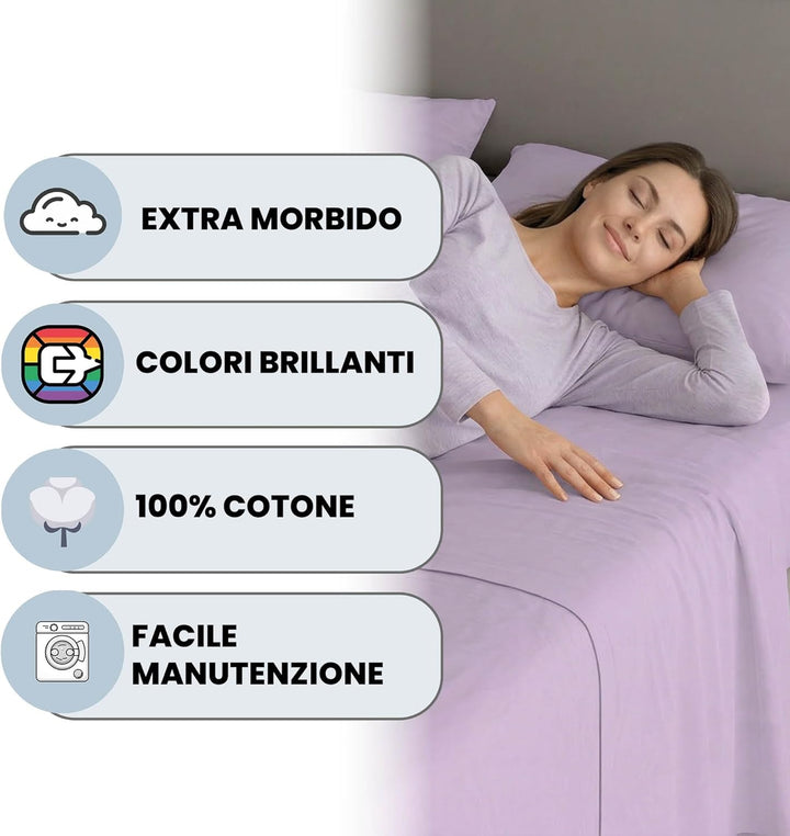 Italian Bed Linen maxcolor Bedding Lille 240 x 300 cm Lilla, 240 x 300 cm Lilla