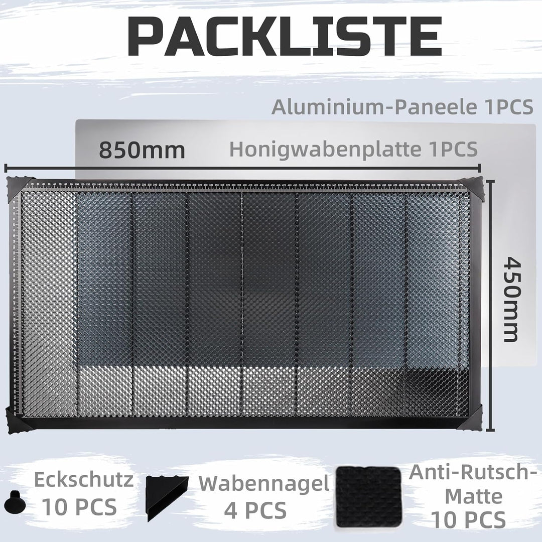 TIOMIOSEA Laser Wabentisch,Laser Waben Arbeitstisch Honeycomb Wabenplatten 450 * 850 * 22mm,Laser Ho