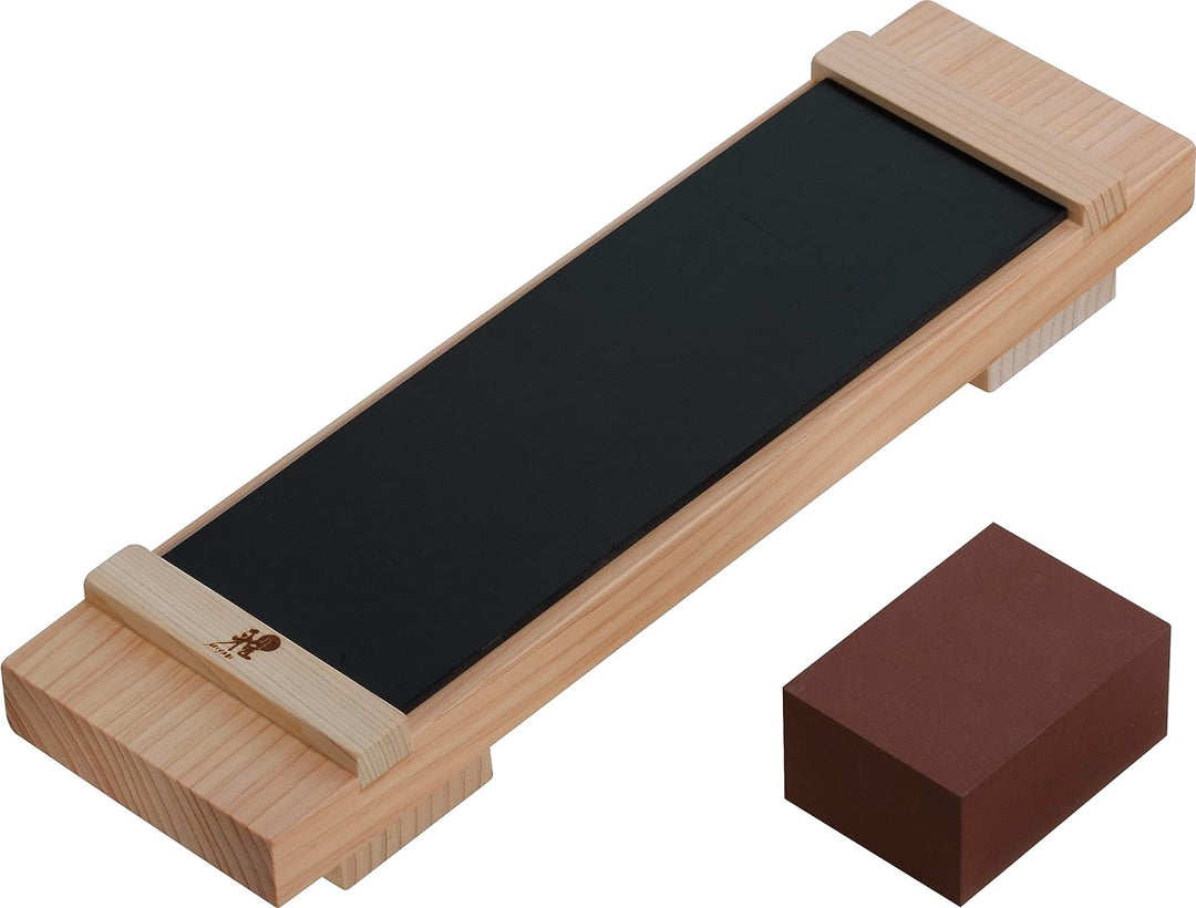 MIYABI Basis Kit mit Sockel aus Hinokiholz für verschiedene Schleifsteine und Schleifstein