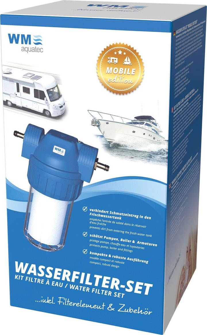 WM aquatec Wasserfilter-Set Mobile Edition inklusive Zubehör für Wohnmobil, Caravan und Boot & Aktiv