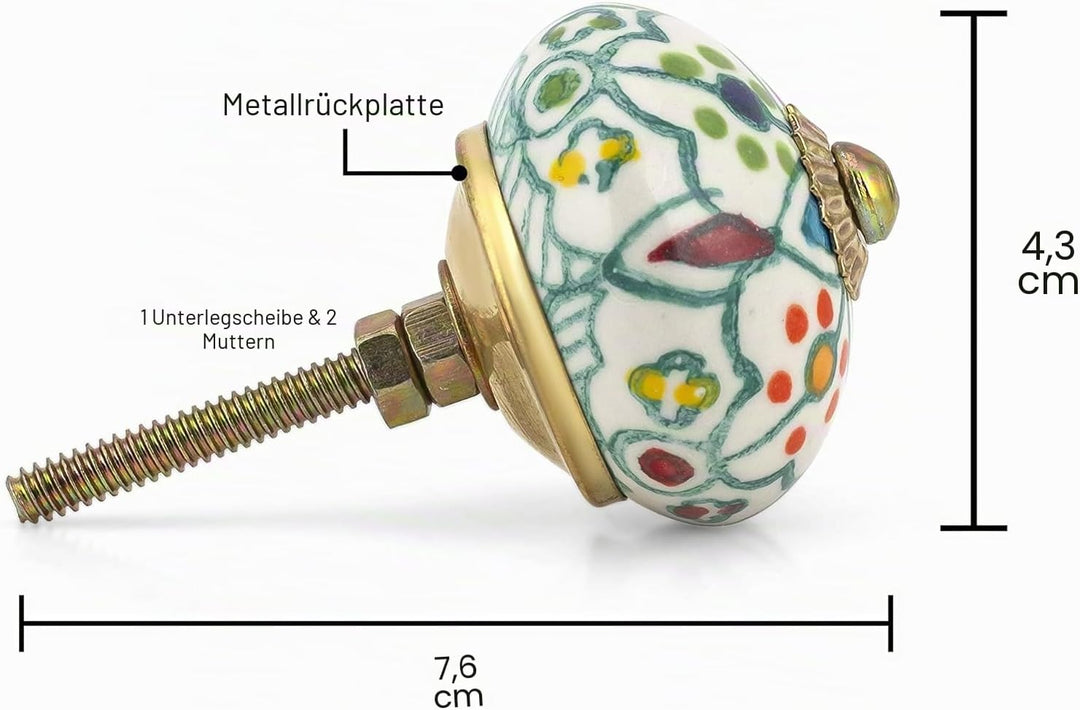 Craft Trade Sortiert Türschrankknopf Boho Antik Keramik-Türknöpfe Kommode Schublade Zieht Hardware K