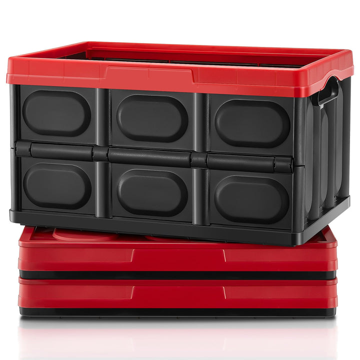 FOHERE Klappbox mit Deckel, 3er-Set 48L Kofferraum-Organizer, Faltbarer Aufbewahrungsbox für Transpo