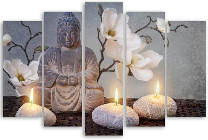 Feeby. Leinwandbild - 5 Teile - Bilder, Wand Bild, Wandbilder, Kunstdruck XXL, 5-Teilig, Typ A, 200x