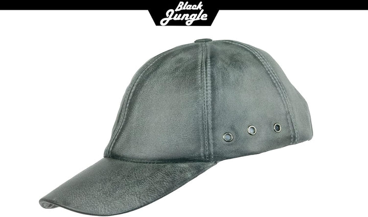 Black Jungle Grafton Lederkappe Biker Kappe Freizeitkappe Baseballkappe Einheitsgrösse Anthrazit, Ei