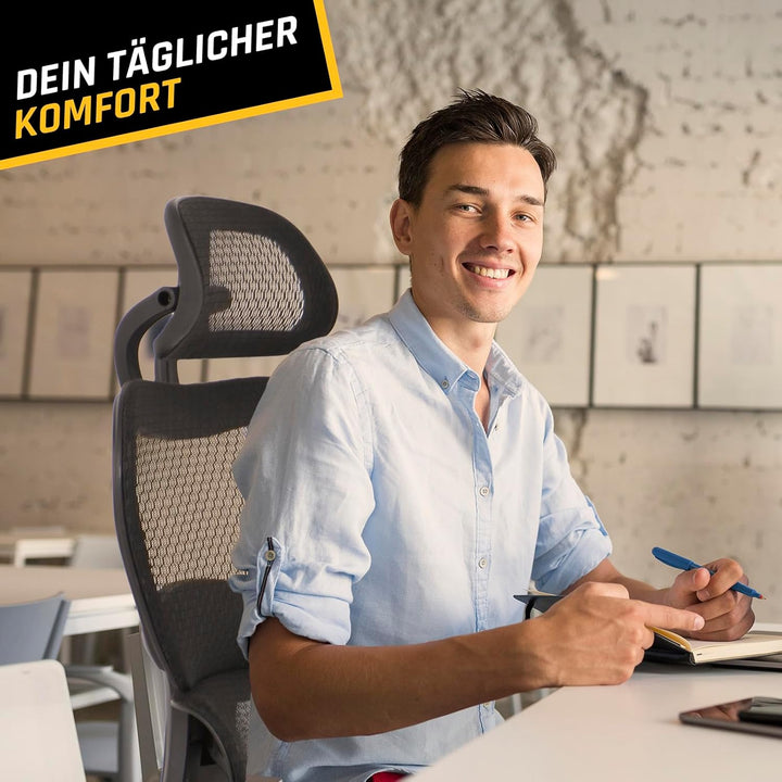 KLIM K800 Ergonomischer Bürostuhl - NEU 2023 - Ergonomischer Sitz mit dynamischer Lendenwirbelstütze