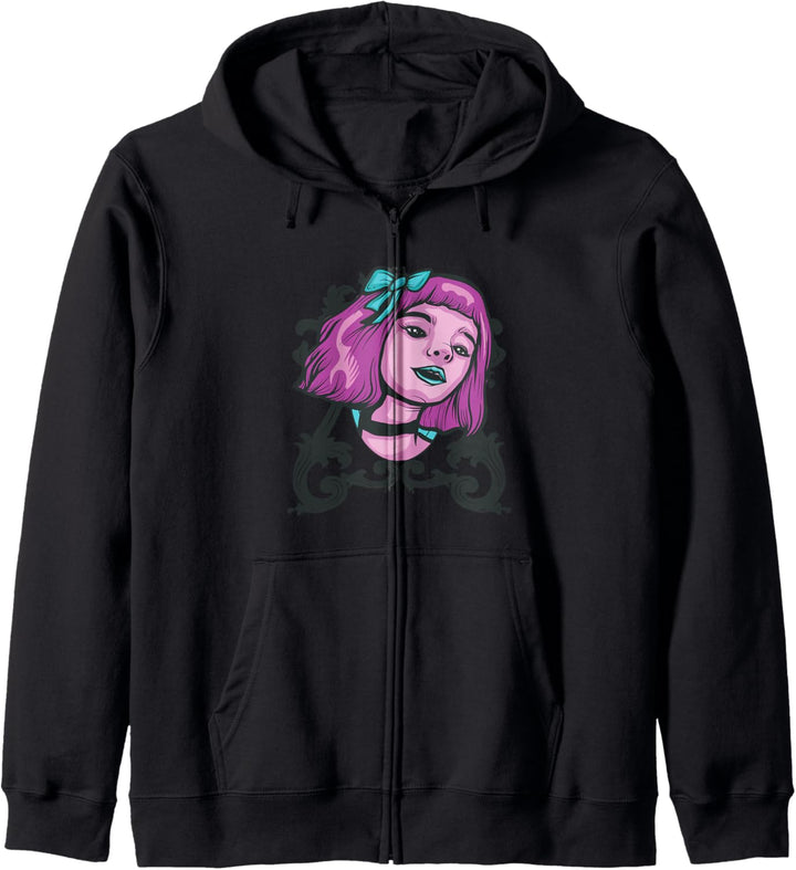 Gothic Mädchen Pastell Goth Kapuzenjacke