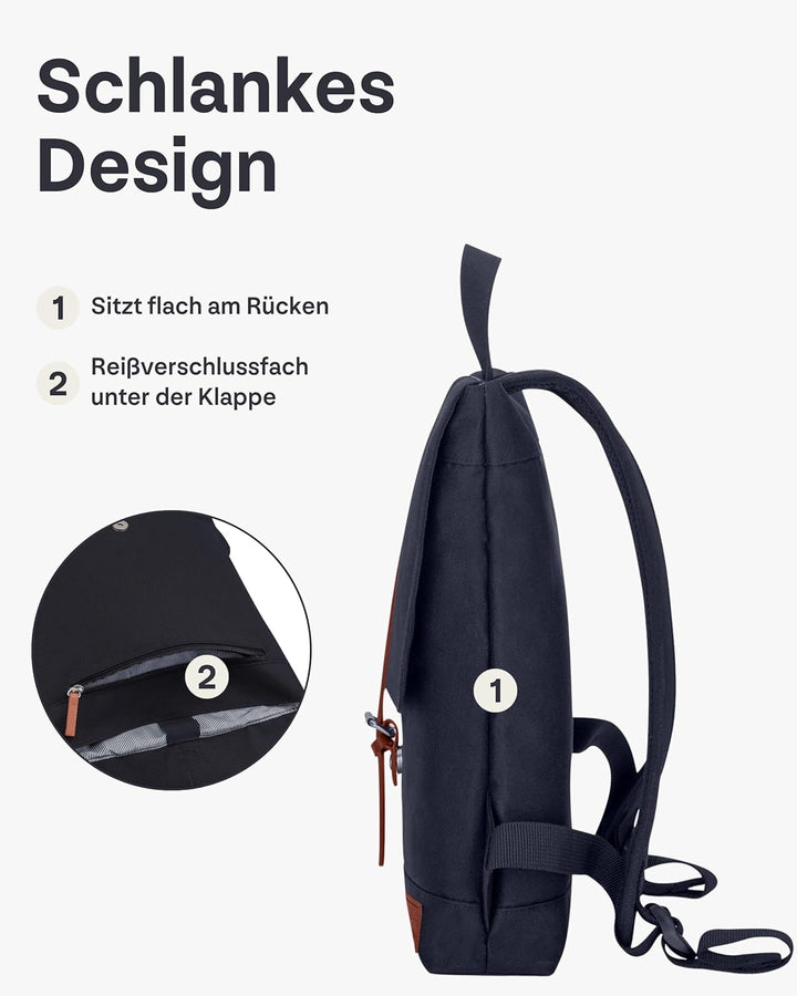 Johnny Urban Rucksack Damen - Mia - Schlanke Tasche mit Laptopfach - Aus Recyceltem PET - 7L - Wasse