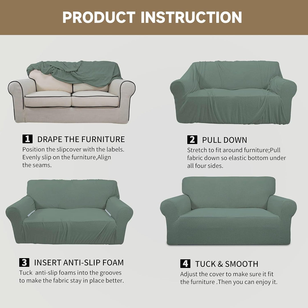 Ystyle Sofa überzug 4 Sitzer Mit Armlehne, Stretch Sofabezug rutschfest, Modern Sofa Cover Für Hunde