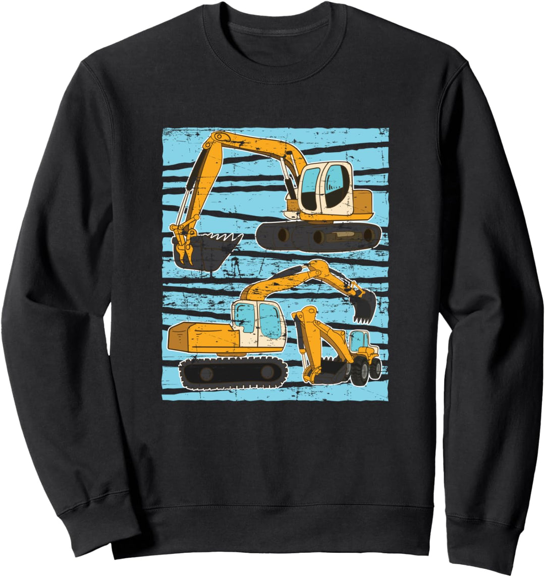 Baustellen Bauarbeiter Baggerfahrer Kinder Bagger Sweatshirt