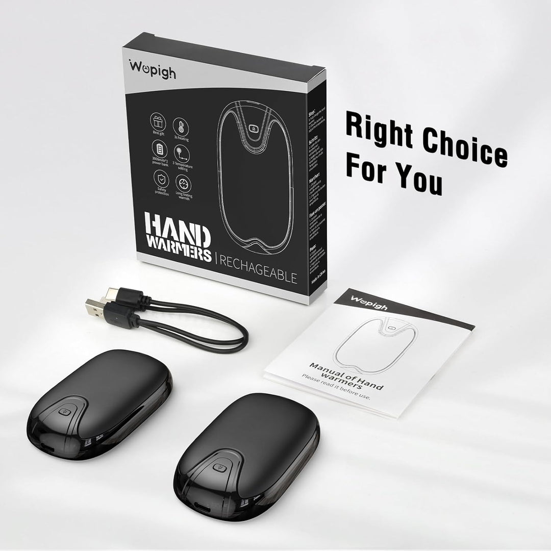 Handwärmer elektrisch,Split 2er-Pack Wiederaufladbar Handwärmer Tragbare Taschenwärmer, 3 Heizmodi T