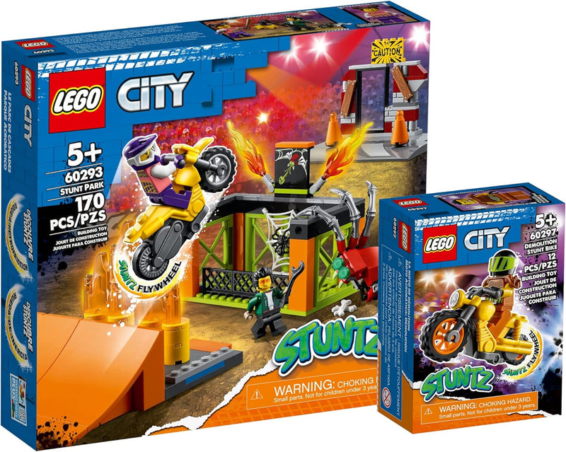 Collectix Lego City Stuntz Set: Stunt-Park 60293 + Power-Stuntbike 60297, Actionset für Kinder ab 5