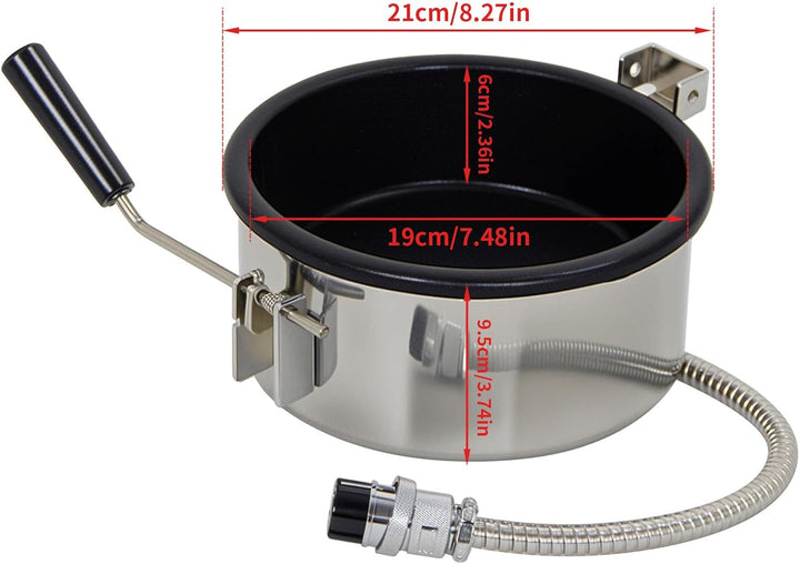Heissluft Popcornmaschine Zubehör – 3 holes-15mm Popcorntopf, Elektrische Handgekurbelte Popcorn-Her