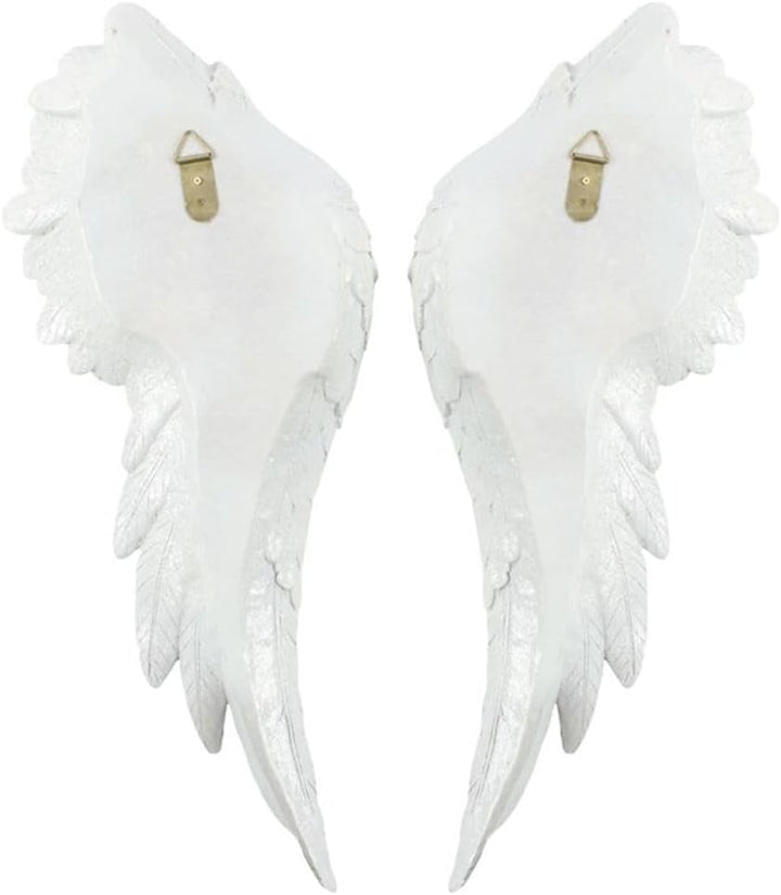 Jones Home & Gift Engelsflügel weiss Glitzer Wandbehang Wandkunst Skulptur 54cm H
