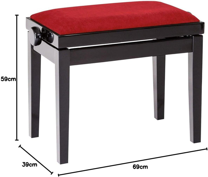 Unbekannt K&M 13802 Sitzpolster Rot - Samt-Polstersitz mit breiter Sitzfläche für K&M Keyboard- und