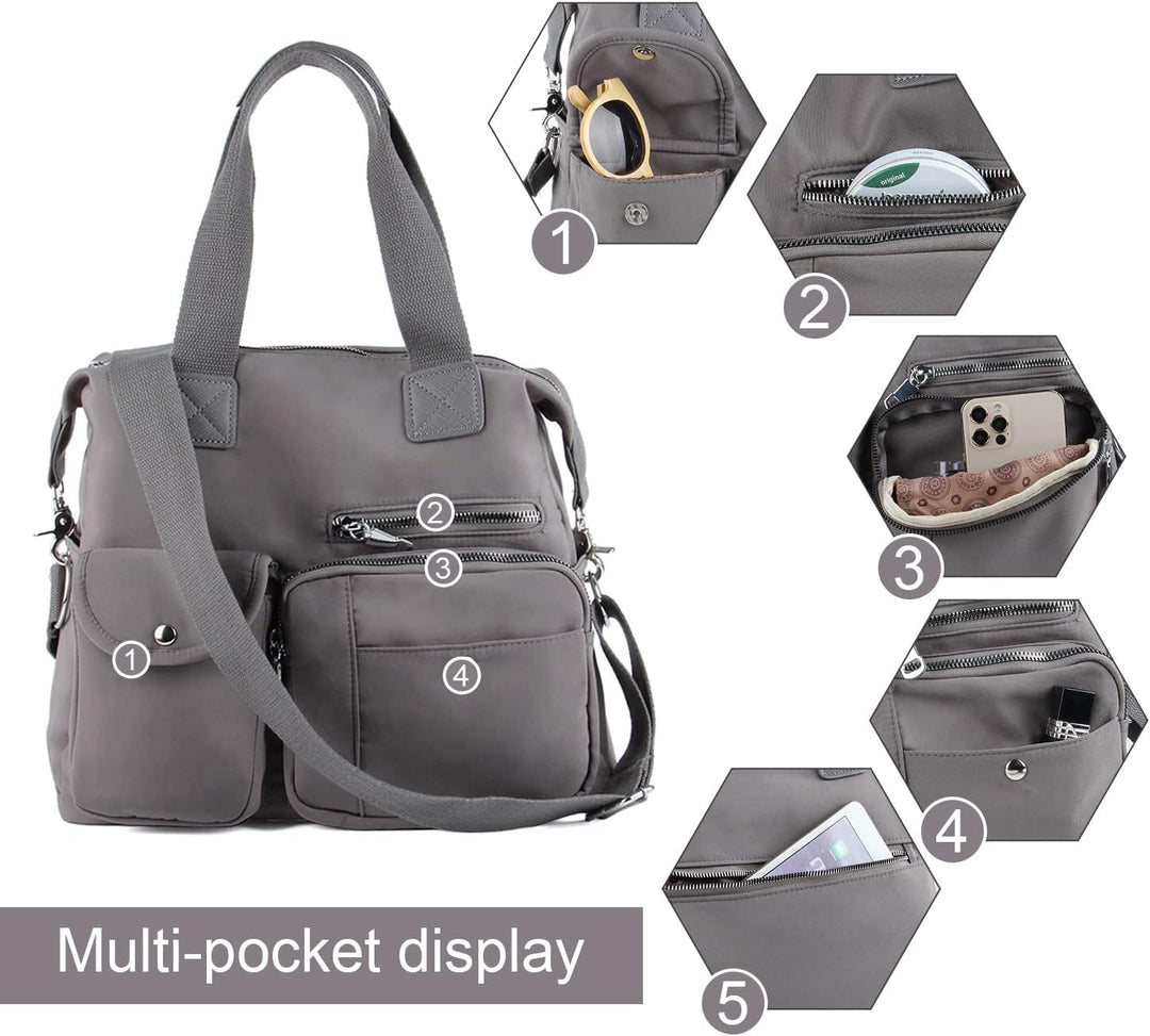 EVEOUT Damen Handtasche Multi Tasche Grosse Umhängetasche Hobo Taschen für Reise Arbeit Schule Campi