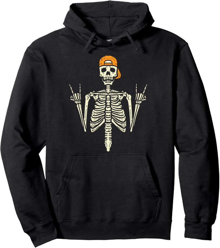 Rocker Skater Skelett Cap Cool Halloween Punk Männer Jungen Pullover Hoodie