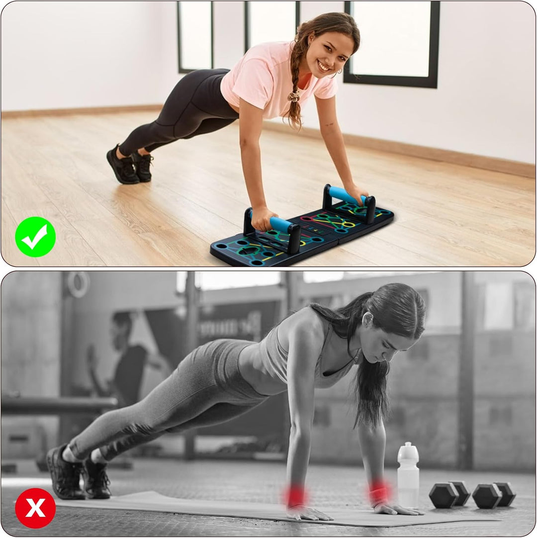 17 in 1 Liegestützbrett Set, Multifunktions Push Up Board, Faltbares Liegestützgriffe, Liegestütze B