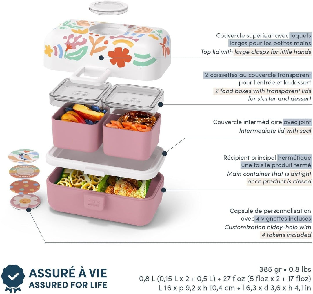 monbento - Brotdose Kinder MB Tresor - 3-Fächer Lunchbox für Kinder - Jausenbox Kinder - Ideal für S
