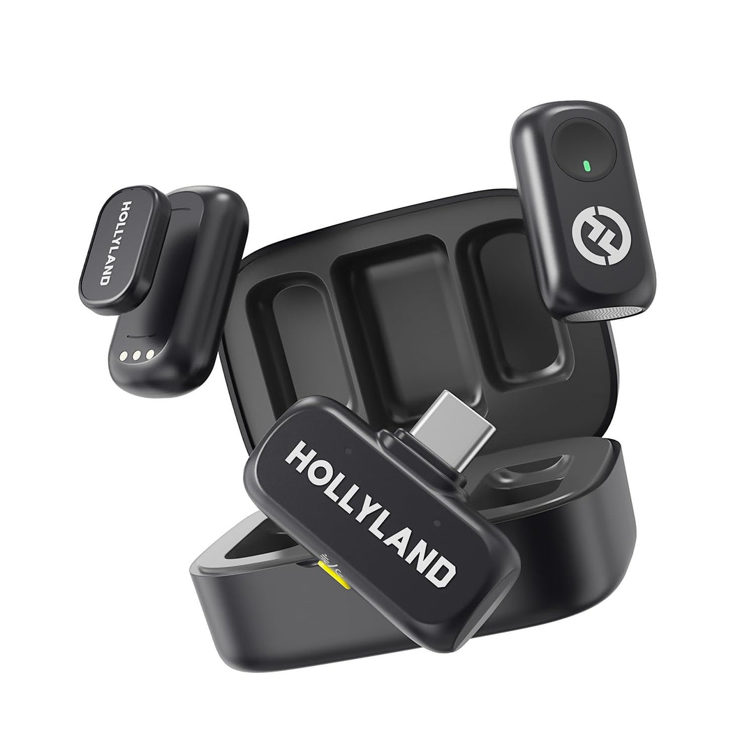 Hollyland Lark A1 Duo Wireless Lavalier Mikrofon für iPhone 15/16/17 & Android,Kabellos Mini Microph