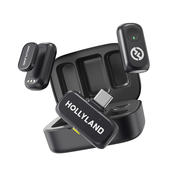 Hollyland Lark A1 Duo Wireless Lavalier Mikrofon für iPhone 15/16/17 & Android,Kabellos Mini Microph