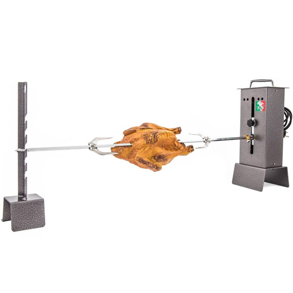 GIEMME Elektrischer Drehspiess für Kamin & Grill – Rotisserie mit Motor, Drehspiess für Fleisch & Ge