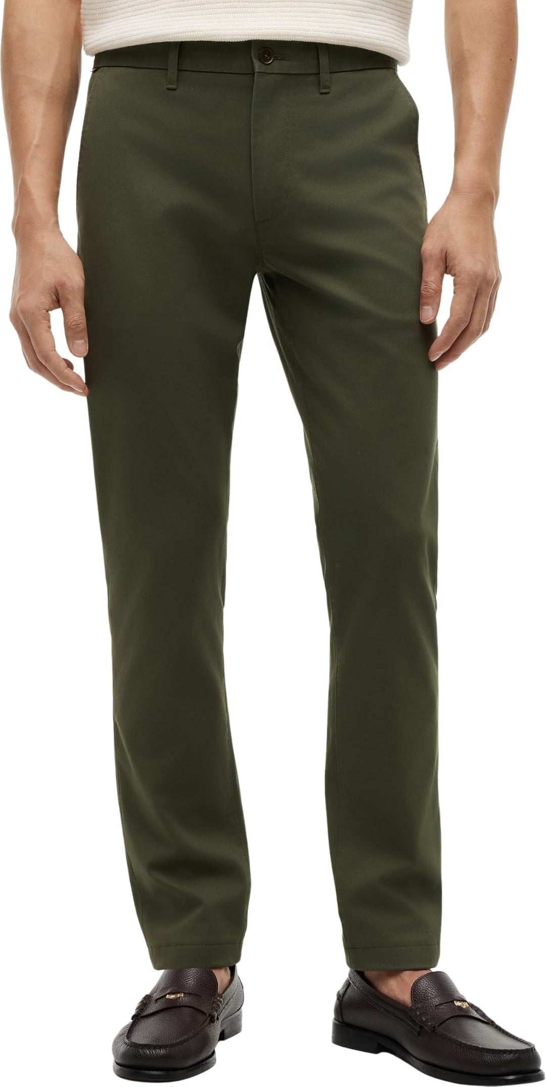 Tommy Hilfiger Herren Hose Bleecker Chino 1985 Pima Cotton Chino 31W / 28L Green (Dark Greenery), 31