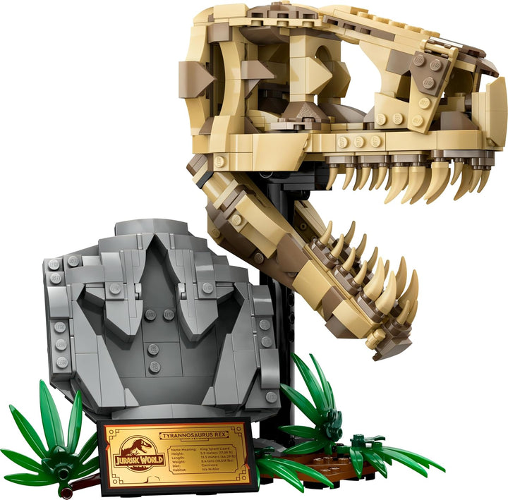 Lego Jurassic World Dinosaurier-Fossilien: T.-rex-Kopf, Dinosaurier-Spielzeug zum Bauen, Dino-Deko f