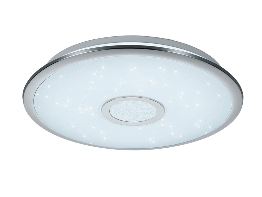 Trio Leuchten LED Deckenleuchte Osaka 678713006, Chrom, Acryl weiss mit Star Light Effekt, 30 Watt,