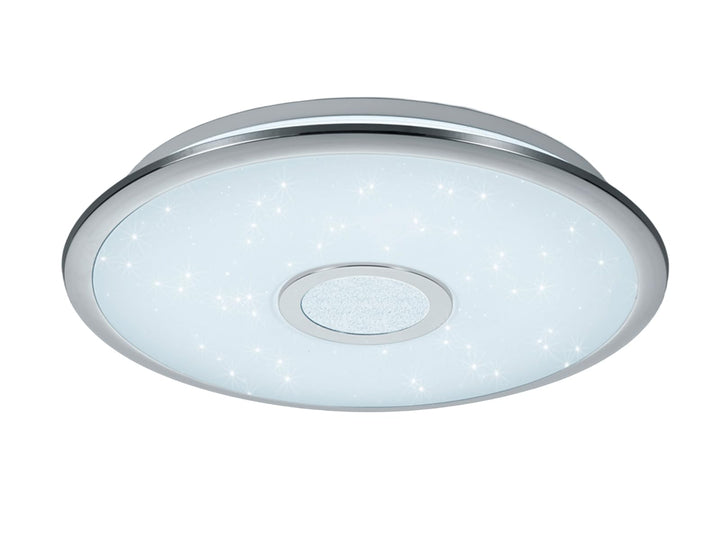 Trio Leuchten LED Deckenleuchte Osaka 678713006, Chrom, Acryl weiss mit Star Light Effekt, 30 Watt,