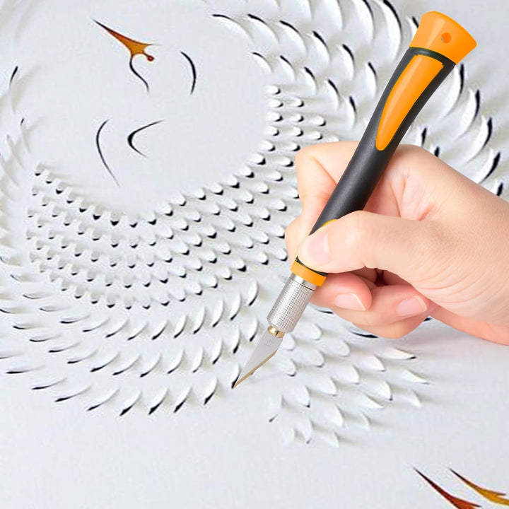 FOSHIO Bastelmesser Skalpell Set, Mini-Titan-Skalpellmesser mit Softgriff inklusive, mit 10 Titan-Er