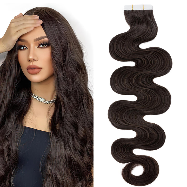 SEGO Tape Extensions Echthaar GEWELLT Klebeband Haarverlängerung 20 Stück 50G mit 10 PCS Doppelseiti