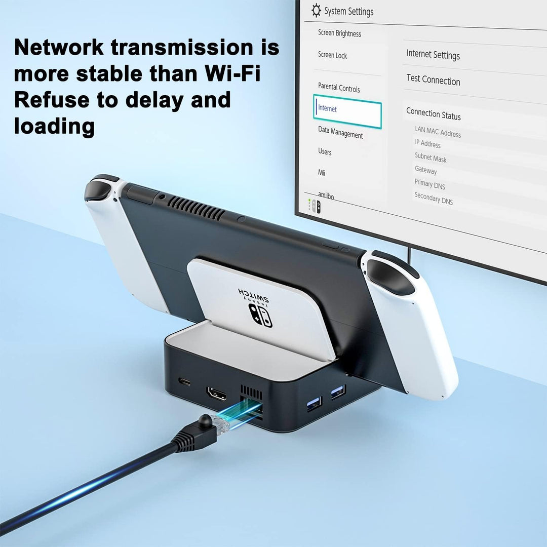Switch TV Dock, Aukuoy Docking Station für Nintendo Switch/Switch OLED, 6-in-1 Switch Dock Portable
