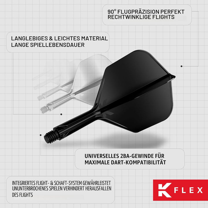 Target Darts K Flex Integrated Dart Flight and Shaft, No.6 | 3er Pack K-Flex - No 6, Kflex Precision