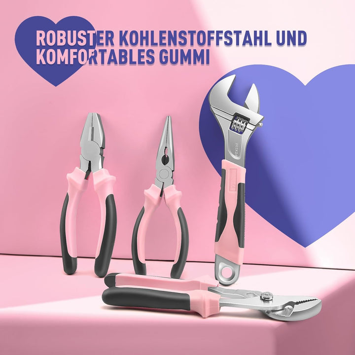 ‎Sundpey Werkzeugkoffer Gefüllt Profi 148tlg - Haushalts-Werkzeugkoffer Werkzeugkasten Werkzeug-set