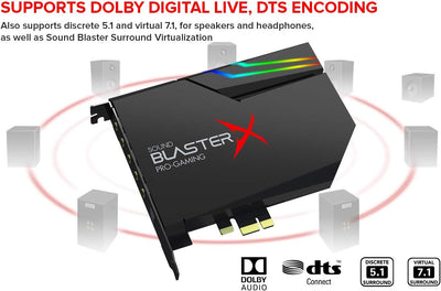 CREATIVE Sound BlasterX AE-5 Plus SABRE32 Hochauflösende PCI-e-Gaming-Soundkarte und DAC mit 32-Bit