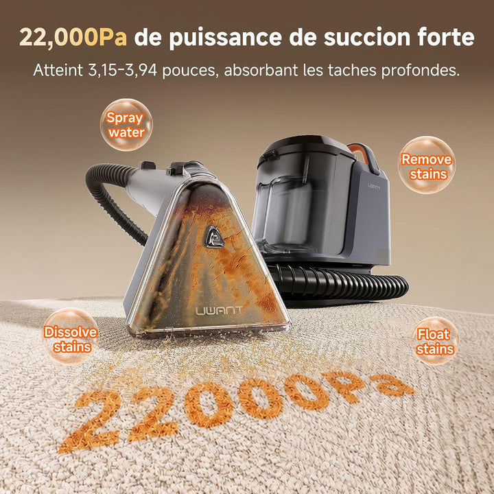 Uwant Y100PET Polsterreiniger Gerät Mit 22Kpa Teppichreiniger Waschsauger Geräuscharm Nasssauger Tep