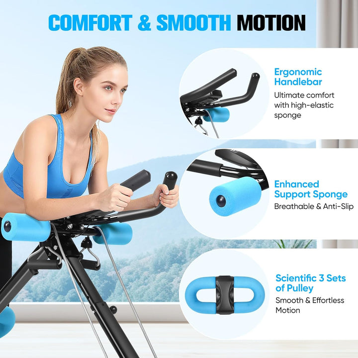 Bauchmuskeltrainer für Zuhause, 3 Einstellbare Winkel & 5 Höheneinstellungen/150kg Belastbarkeit, Au