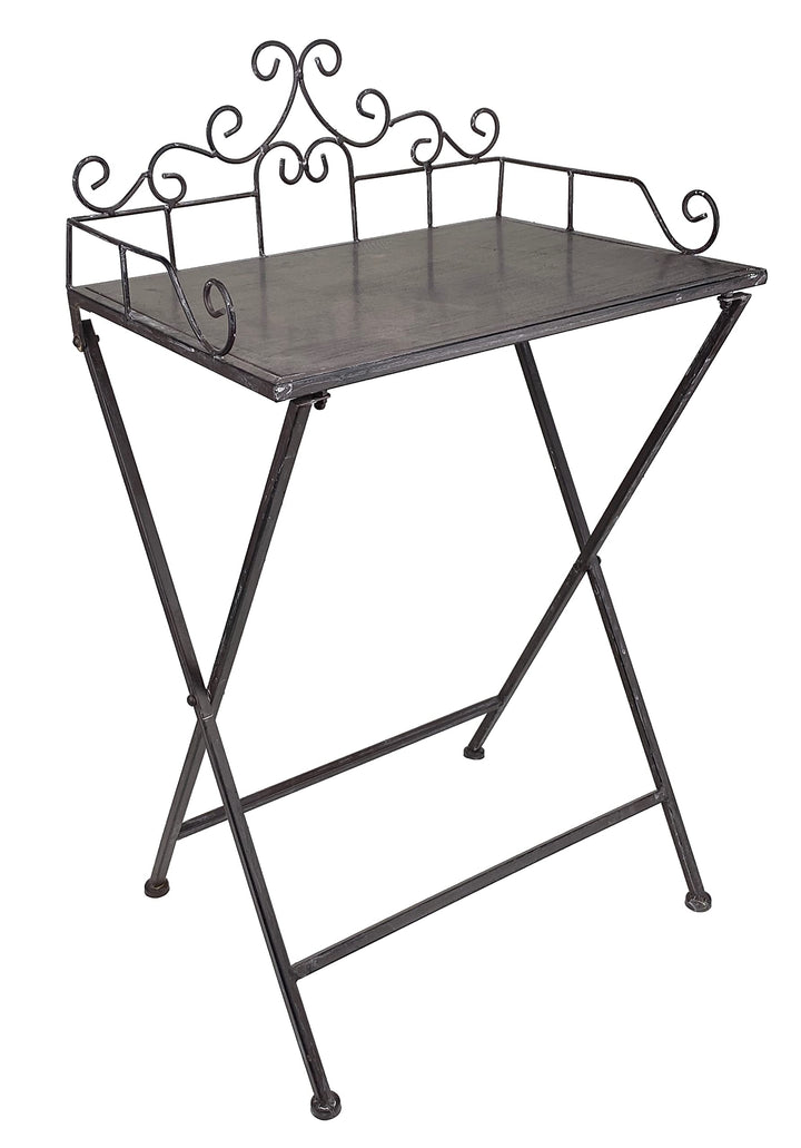 Beistelltisch Klapptisch aus Metall - Tisch für den Garten Blumenhocker Balkontisch- klappbar - Höhe