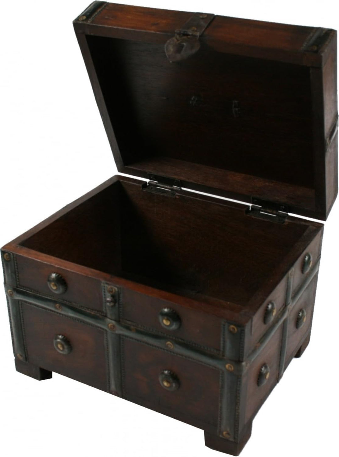 GURU SHOP Kleine Schatztruhe, Holzschachtel, Aufbewahrungsdose, Modell 2, gross (18 * 24 * 18 cm) Mo
