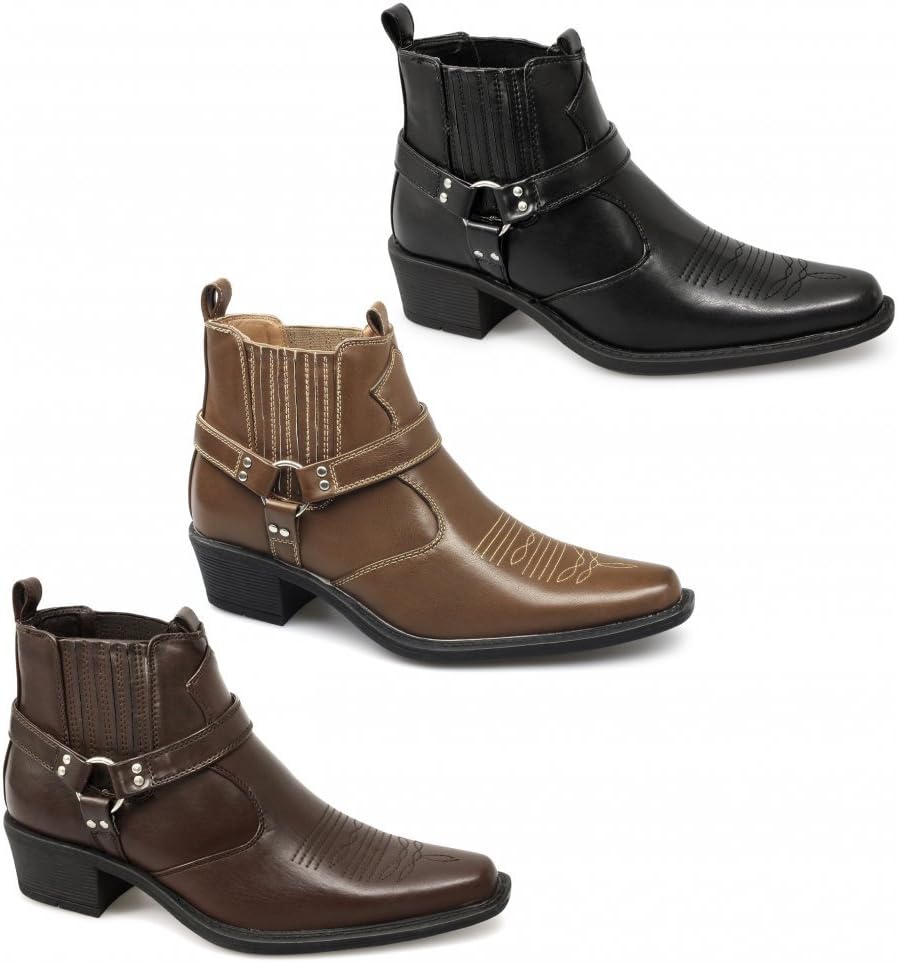 Us Messing Cuban Heel Steigbügel Western Kuh Stiefel 39.5 EU Braun, 39.5 EU Braun
