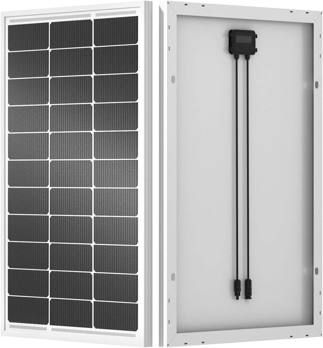 ECO-WORTHY 100 Watt Monokristallines Solarpanel 12 Volt für Wohnmobil Caravan Camper Balkon Schuppen