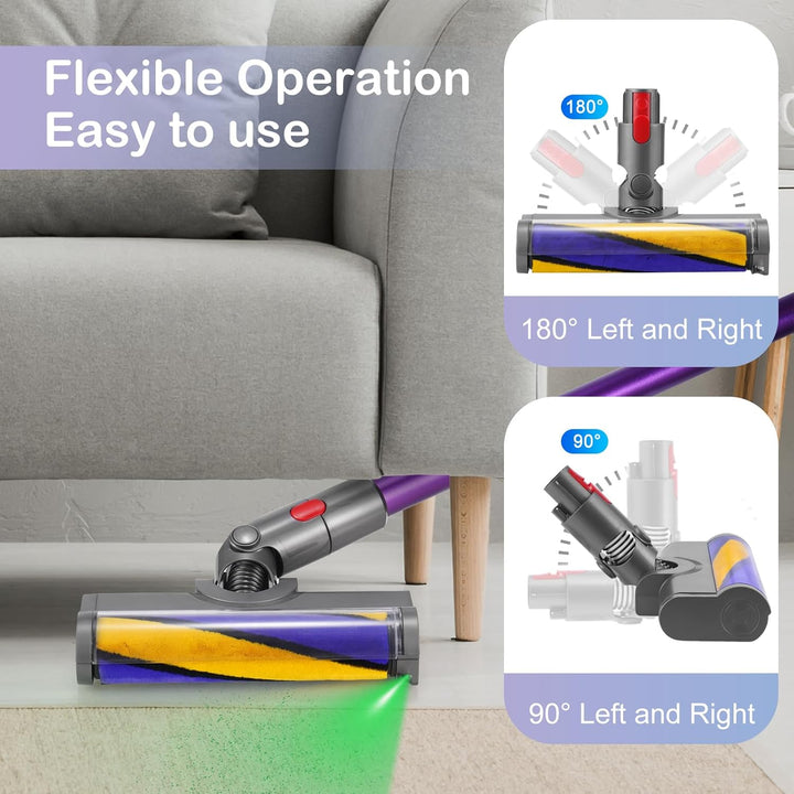 Bodendüse Bürste für Dyson V11 V15 V10 V8 V7 Staubsauger, Ersatzbürste Zubehör mit LED-Licht, Elektr