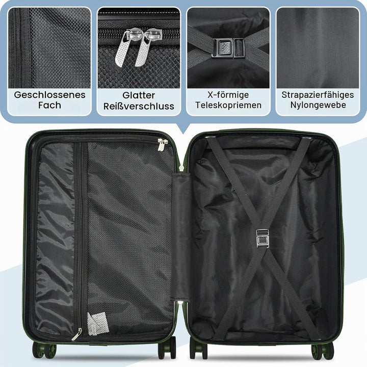 Joyway Kofferset 6tlg Hartschale Leicht mit 4 Rollen und TSA-Schloss Der Gepäcksets Enthält 1 Multif